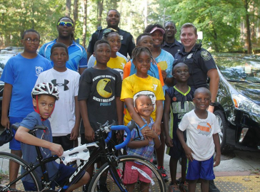 The Path Force Unit joins the Atlanta Triathlon Kids training team for their workout on the Southwest Connector Spur Trail.